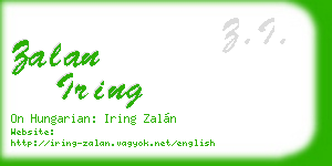 zalan iring business card